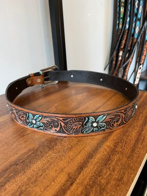 CINTO MASTER FEMININO FLORAL AZUL 2407