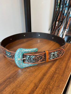 CINTO MASTER FEMININO FLORAL AZUL 2407