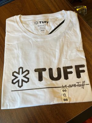 CAMISETA TUFF BRANCA LOGO PRETA 6234