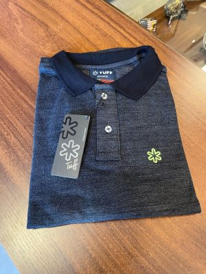 CAMISA POLO TUFF PRETA LOGO VERDE 1226