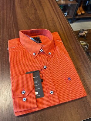 CAMISA MANGA LONGA HOLSTEIN XADREZ LARANJA 9018