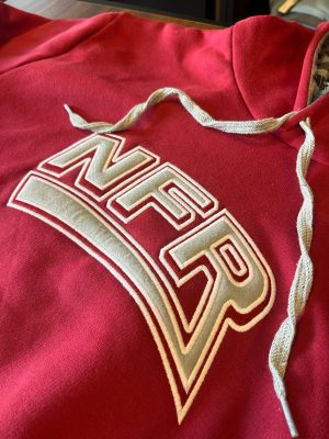 MOLETOM MASCULINO NFR VERMELHO BORDADO BRANCO 2306