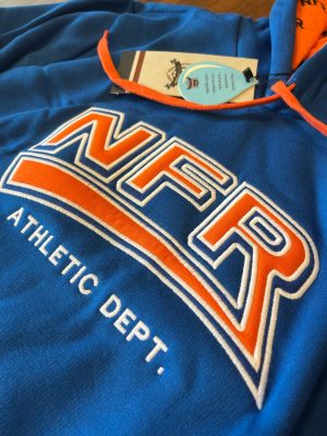 MOLETOM NFR MASCULINO AZUL C/ LOGO LARANJA 2314