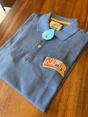 CAMISA POLO NFR AZUL BORDADO LARANJA 1227