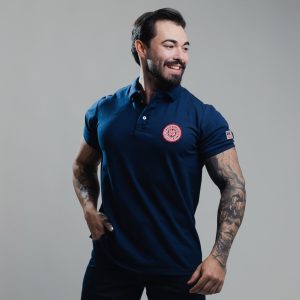 CAMISA POLO GROSS HUNTER AZUL MARINHO LOGO VM 1230