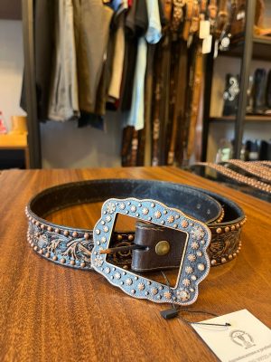 CINTO MASTER FEMININO MARROM C/ STRASS 2415