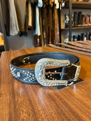 CINTO MASTER FEMININO PRETO C/ STRASS 2414