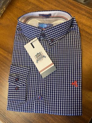 CAMISA MANGA LONGA NFR SLIM XADREZ AZUL 9053