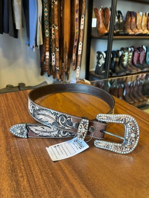 CINTO MASTER FEMININO MARROM C/ STRASS 2418