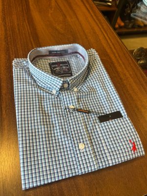 CAMISA MANGA CURTA AUSTIN WESTERN XADREZ AZUL 9081