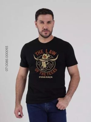CAMISETA PURA RAÇA PRETA ESTAMPA 000081