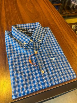 CAMISA MANGA CURTA ALL HUNTER CLASSIC FIT XADREZ AZUL 5148